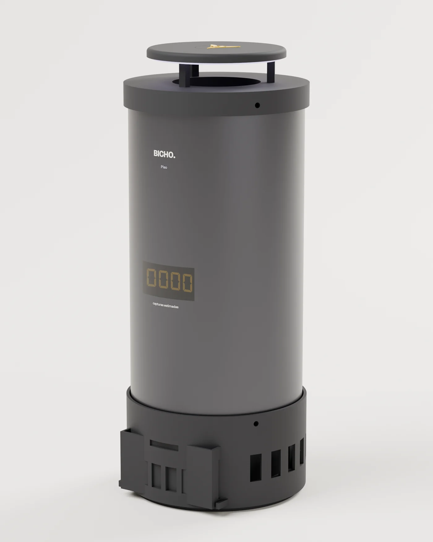 Bicho Piso, trampa de mosquitos de interior, render del diseño